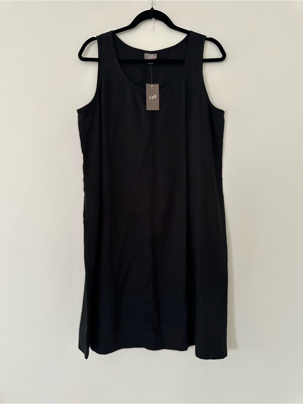 J. Jill Black Linen Sleeveless Shift Dress